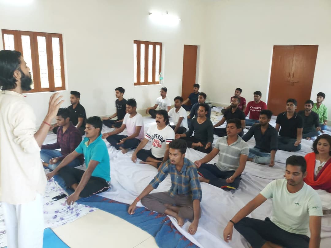 Group yoga session